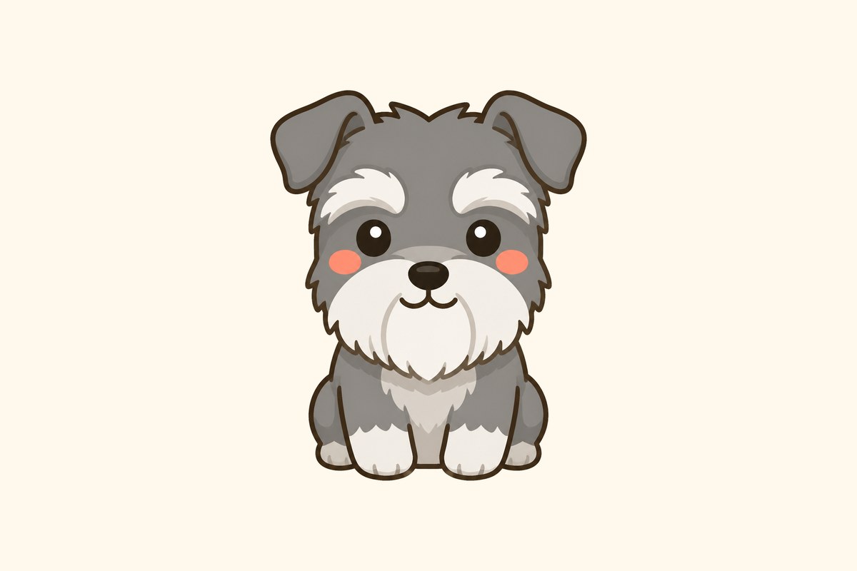 ゆるかわタッチで描いた2匹の犬のイラスト
