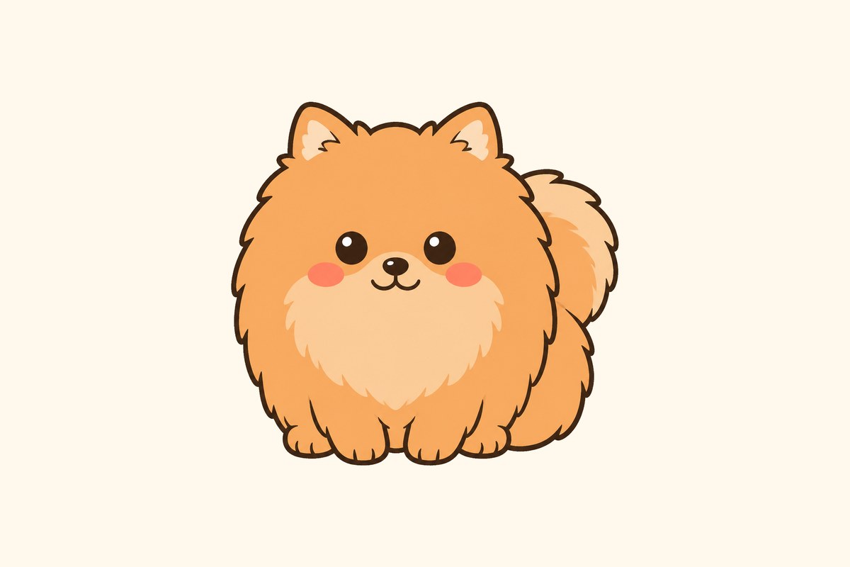 ゆるかわタッチで描いた、旅先で景色をながめる犬のイラスト