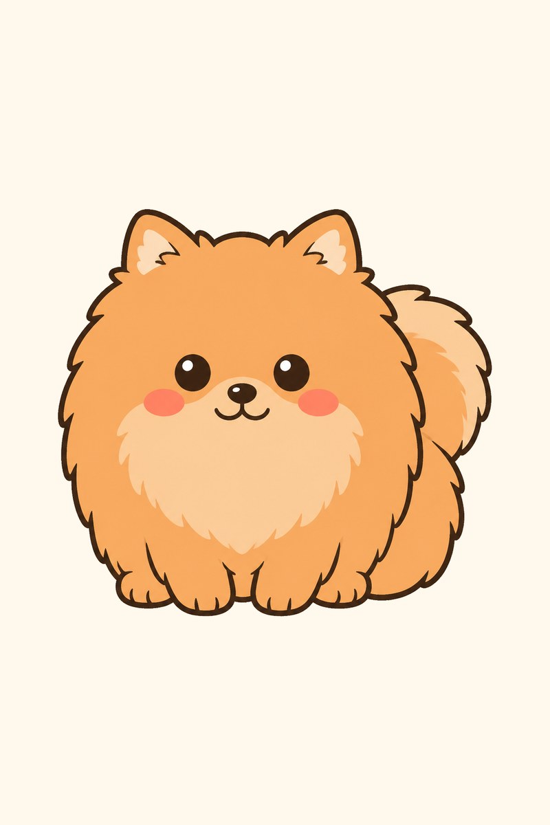 ポメラニアンのゆるかわイラスト作例