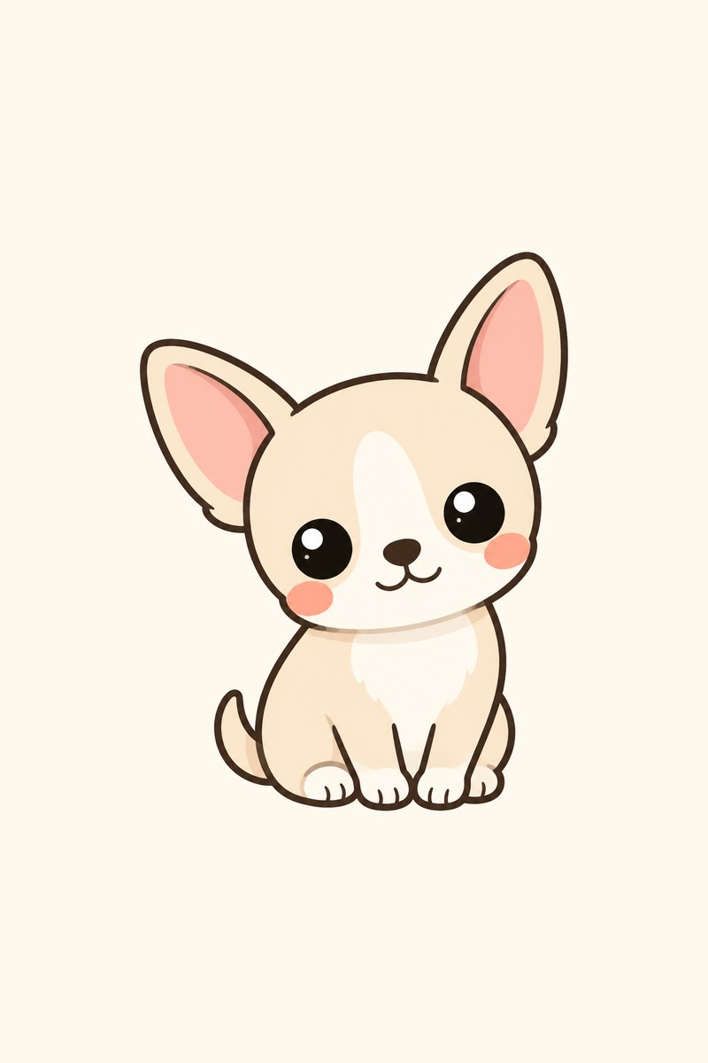 チワワのゆるかわイラスト作例