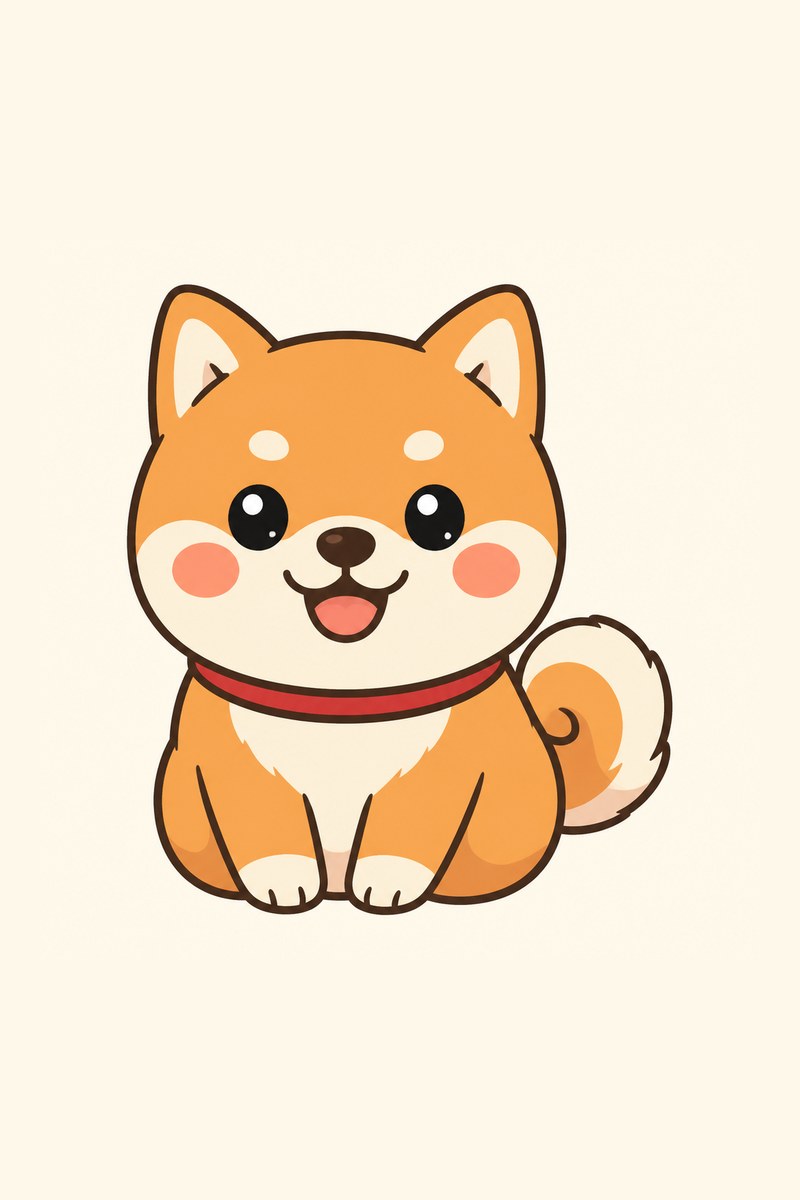 柴犬のゆるかわイラスト作例