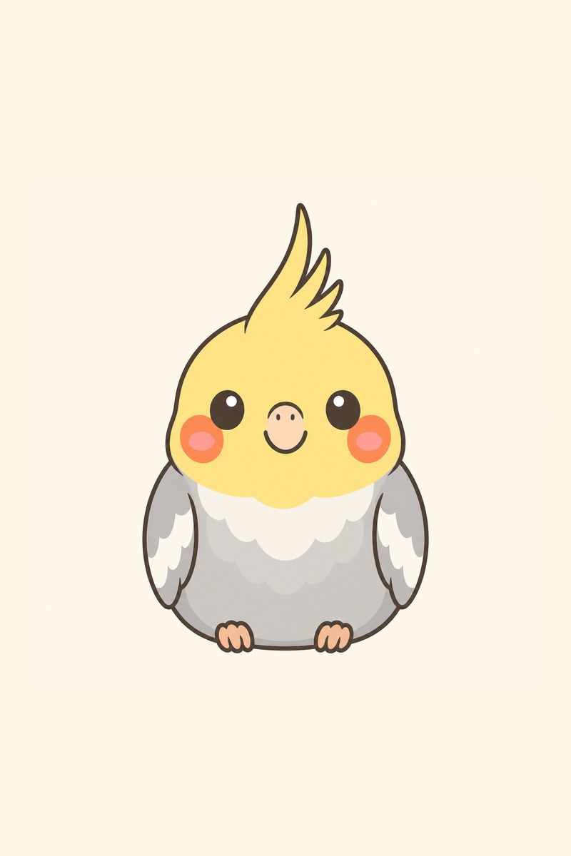 セキセイインコのゆるかわイラスト作例