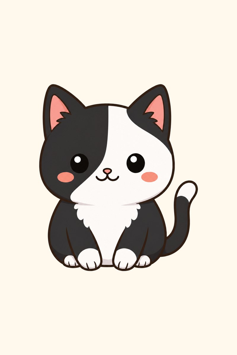 猫のゆるかわイラスト作例