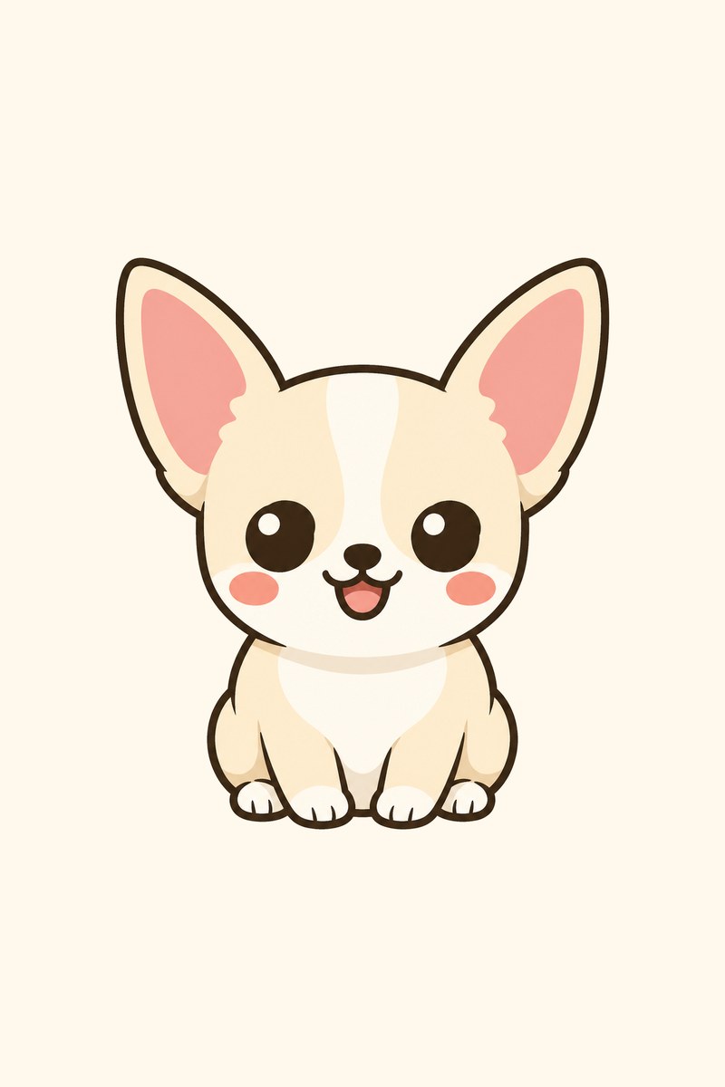チワワのゆるかわイラスト作例