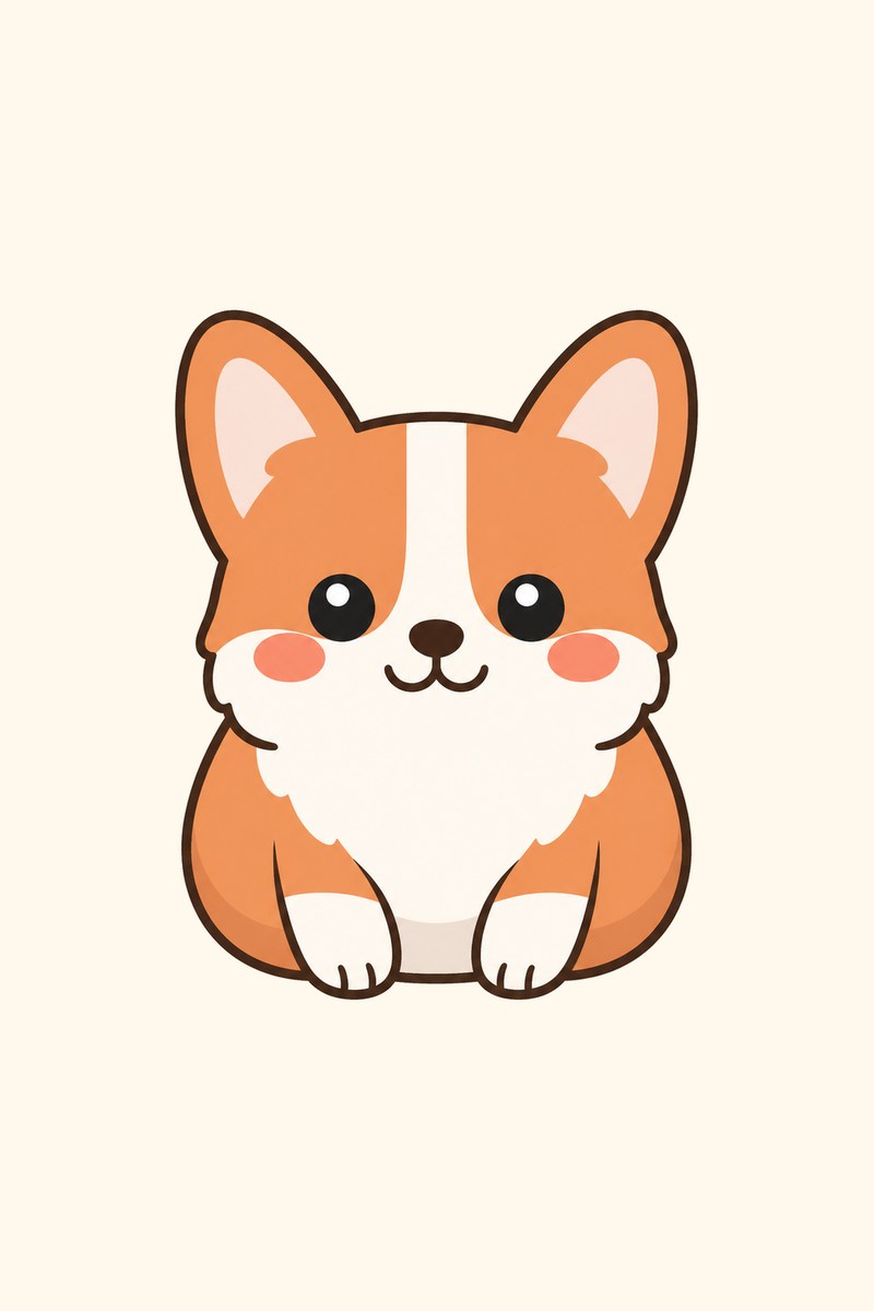 コーギーのゆるかわイラスト作例