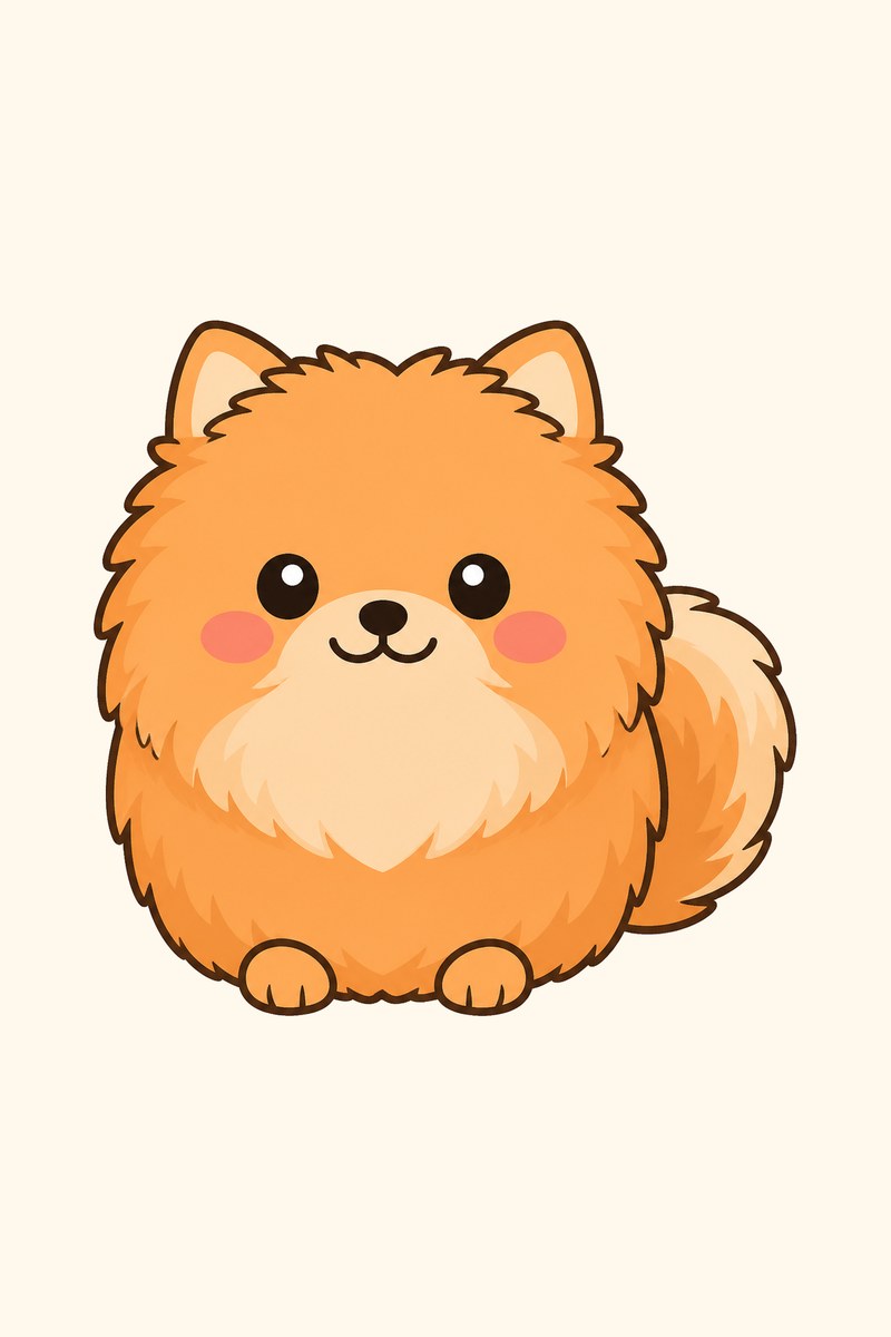 ポメラニアンのゆるかわイラスト作例