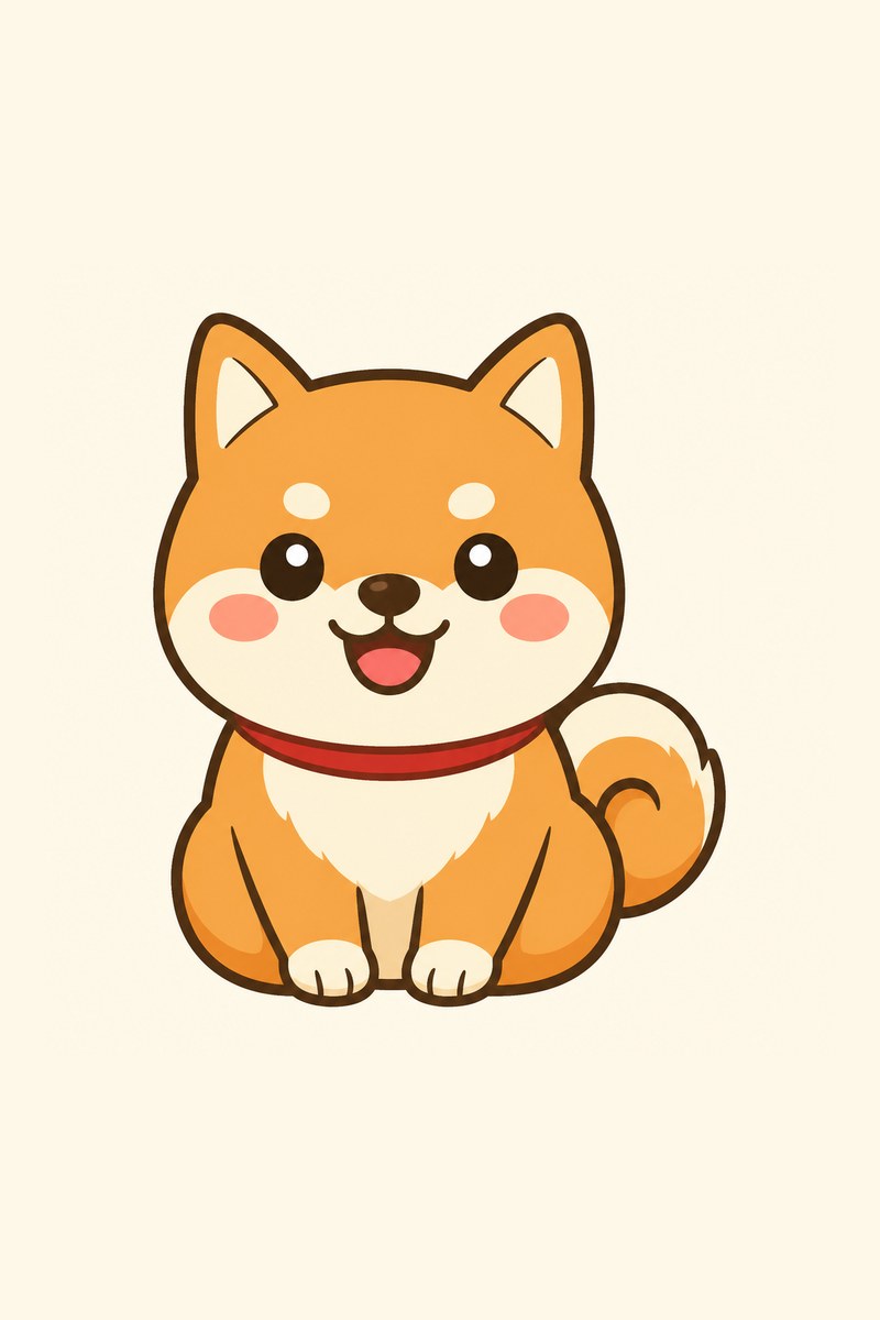 柴犬のゆるかわイラスト作例